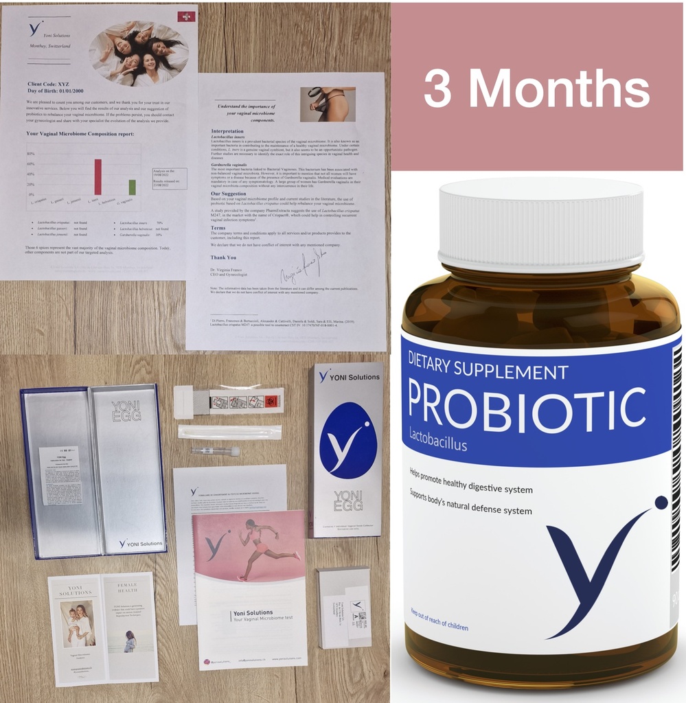 3 months subscription for Vaginal Microbiome analysis and your Probiotic